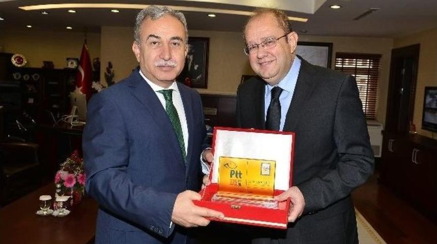 Ptt Başm&uuml;d&uuml;rl&uuml;ğ&uuml;&rsquo;nden Vali B&uuml;y&uuml;k&rsquo;e &ldquo;175. Yıl&rdquo; Ziyareti