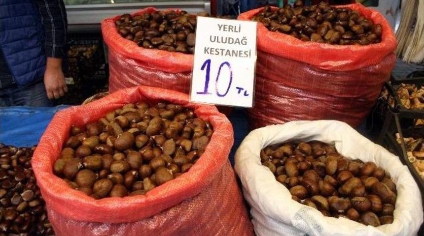 Bursa&rsquo;nın Simgelerinden Olan Kestane Tezgahlarındaki Yerini Aldı