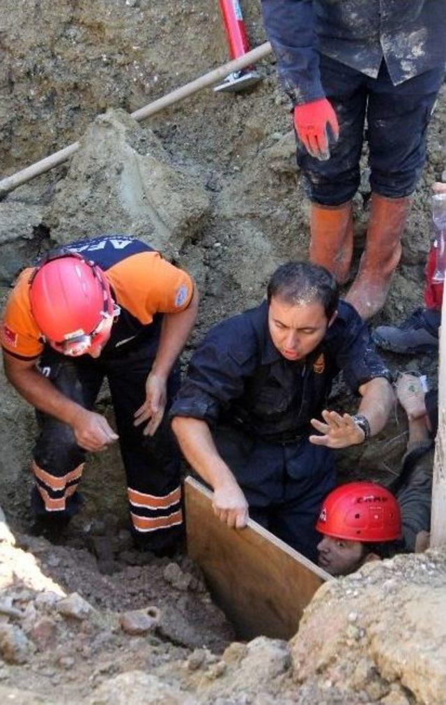 Toprak Altında Kalan İşçi Güçlükle Çıkartıldı