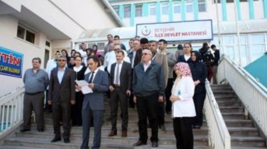 Beyşehir&rsquo;de Sağlık &Ccedil;alışanlarından Ter&ouml;r Saldırılarına Tepki