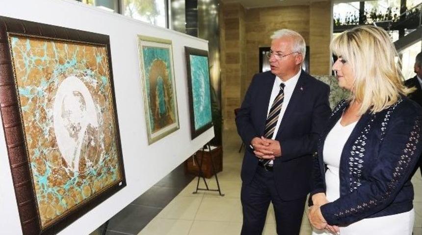 Torbalı&rsquo;da Cumhuriyet&rsquo;e &Ouml;zel Ebru Sergisi