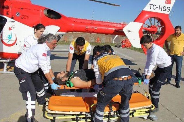 Ormanda Yılanın Soktuğu Gencin Yardımına Ambulans Helikopter Yetişti