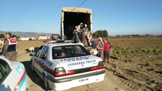 Mevsimlik İşçileri Taşıyan Araçlara Jandarma Kontrolü