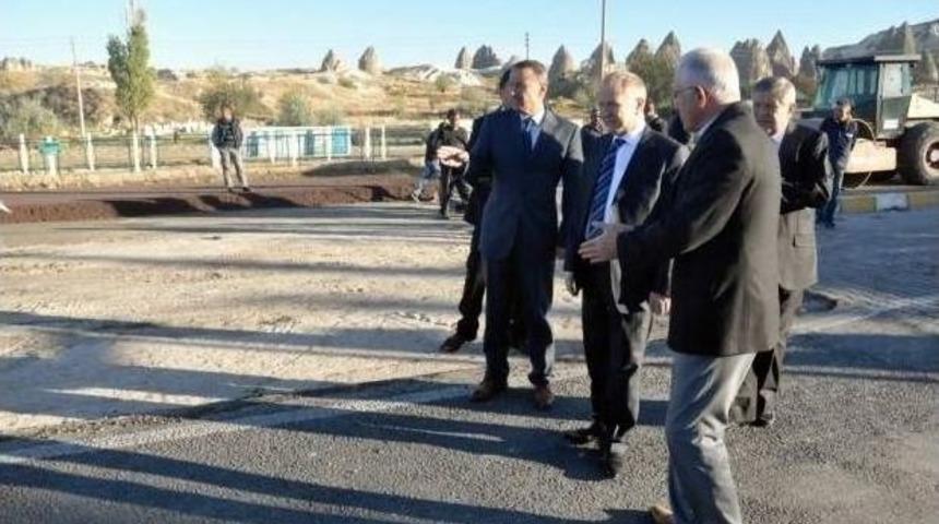 G&ouml;reme-&ccedil;avuşin Yolu Sıcak Asfalt Yapımına Başlandı