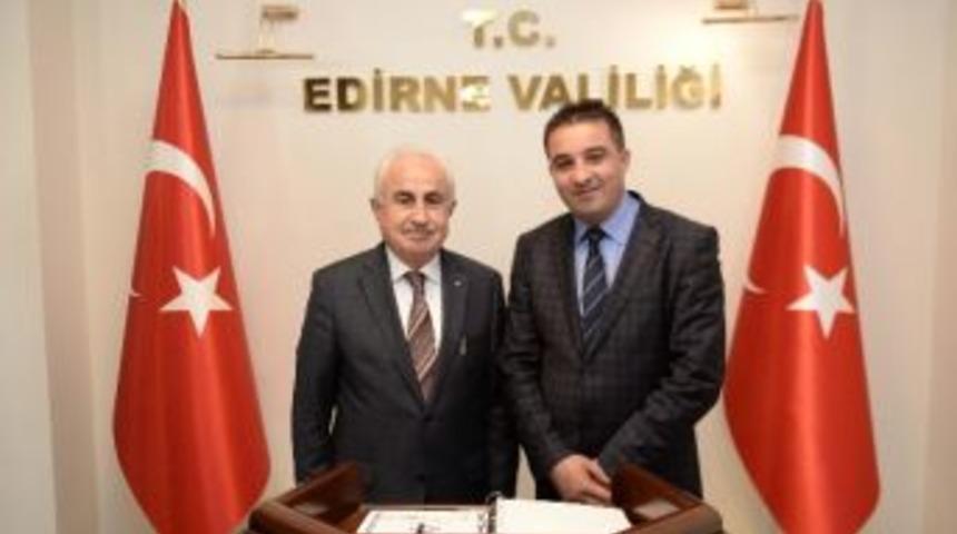 Varbitsa Belediye Başkanı Bayram, Edirne Valisi Şahin&rsquo;i Ziyaret Etti