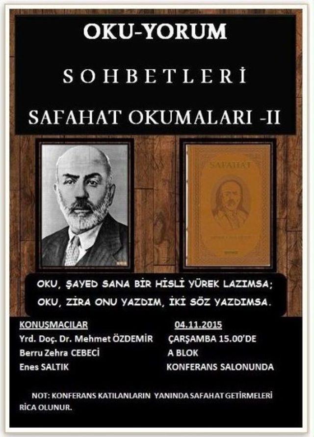 Saü’de “oku-yorum Sohbetleri” 11 Kasım’da