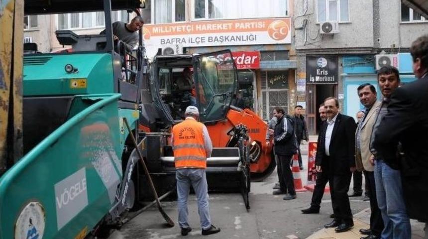 Bafra Belediyesi&rsquo;nden Yol-kaldırım &Ccedil;alışması