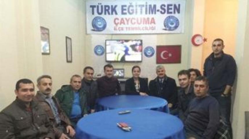 G&uuml;neş, &Ccedil;aycuma T&uuml;rk Eğitim-sen Şubesi&rsquo;ne Ziyarette Bulundu