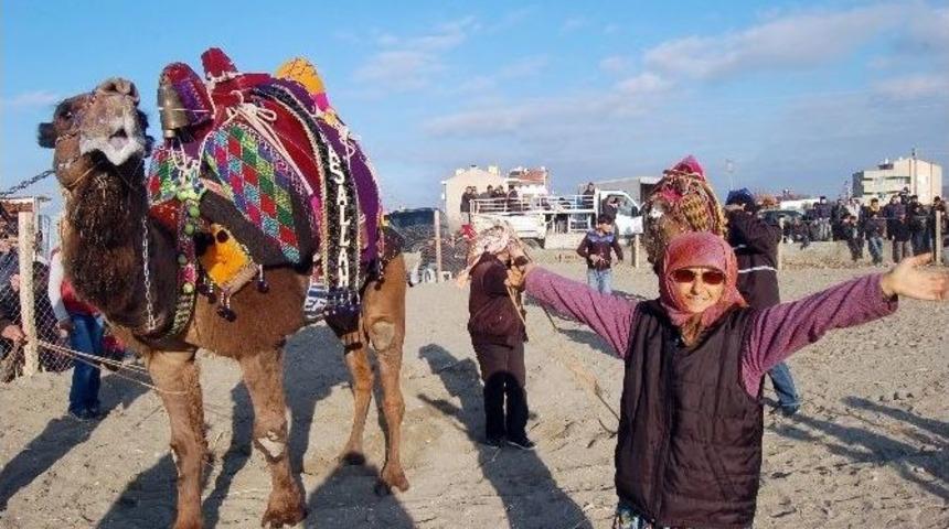 73 Yaşındaki Kadın Devesiyle G&uuml;reşlere Katıldı