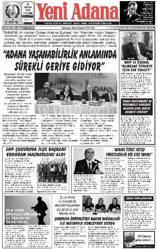 Yeni Adana Gazetesi 98. Yılına Özel Ek Çıkarıyor