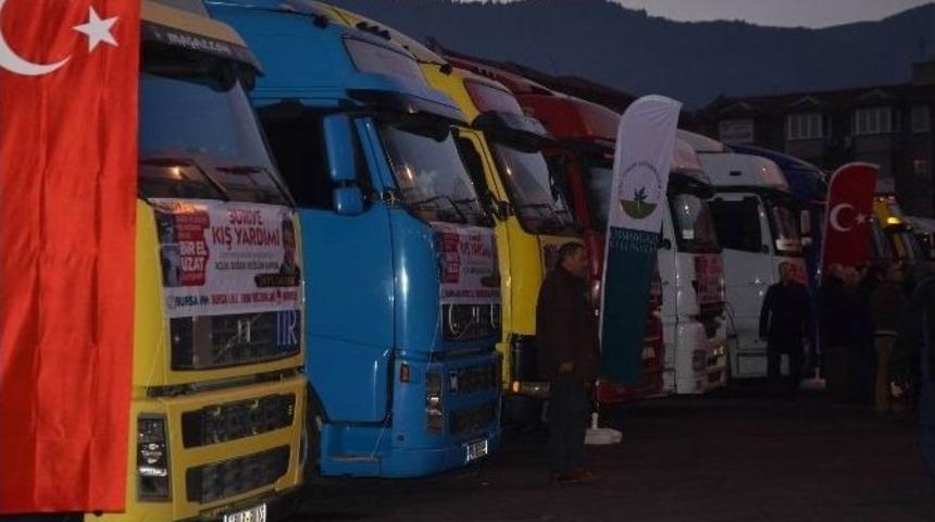 Bursa&rsquo;dan Suriye&rsquo;ye 16 Yardım Tır&rsquo;ı G&ouml;nderildi