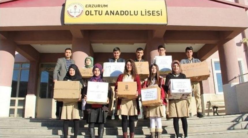 Oltu Anadolu Lisesi &Ouml;ğrencilerinden Bayırbucak T&uuml;rkmenlerine Yardım