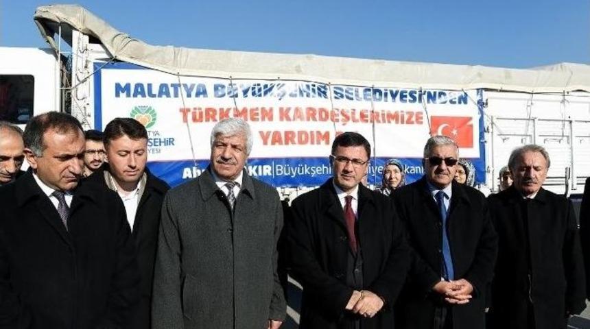 B&uuml;y&uuml;kşehir Belediyesinden, T&uuml;rkmenlere Gıda Yardımı