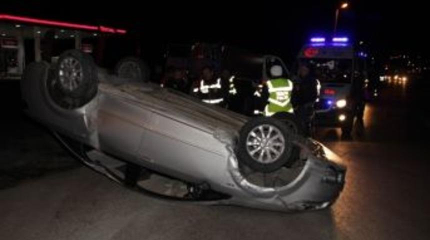 Takla Atan Otomobilden Yara Almadan Kurtuldu