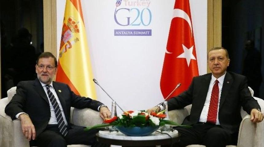 Cumhurbaşkanı Erdoğan, İspanya Başbakanı Mariano Rajoy İle G&ouml;r&uuml;şt&uuml;
