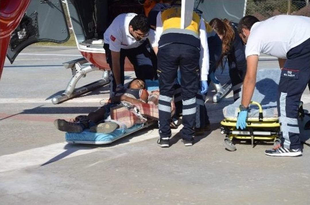 (&ouml;zel Haber) Hava Ambulansı 13 Yaşındaki Mevsimlik İş&ccedil;i İ&ccedil;in Havalandı