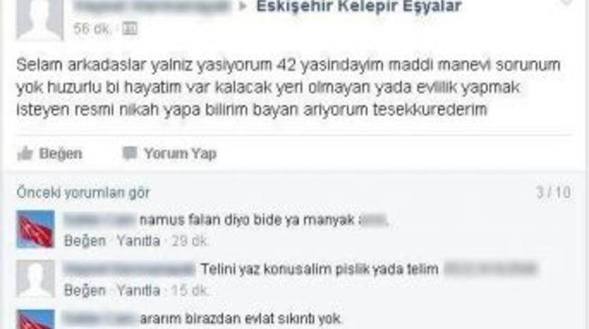 Sosyal Medyadaki İkinci El Eşya Grubundan &rsquo;eş&rsquo; Aradı