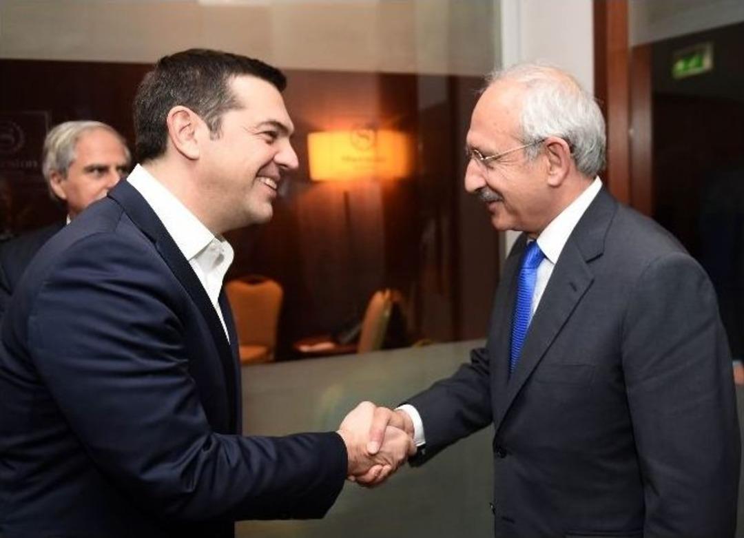 Chp Lideri Kılı&ccedil;daroğlu, Yunanistan Başbakanı &Ccedil;ipras İle G&ouml;r&uuml;şt&uuml;