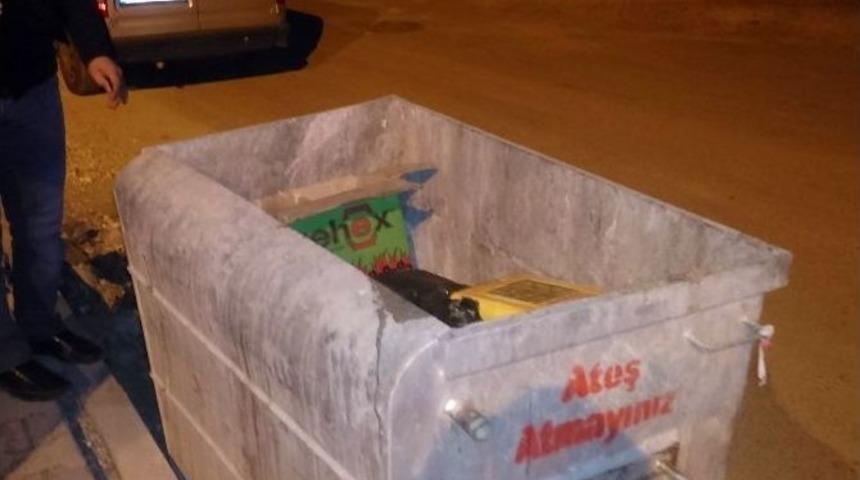 &Ccedil;&ouml;p Konteynerinde Ş&uuml;pheli Poşet Paniği