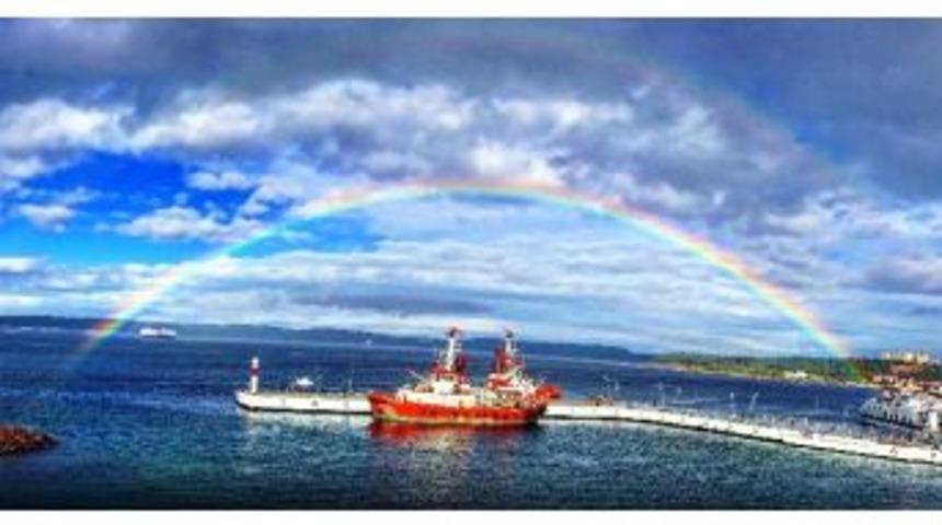 &Ccedil;anakkale Boğazında G&ouml;kkuşağı Manzarası