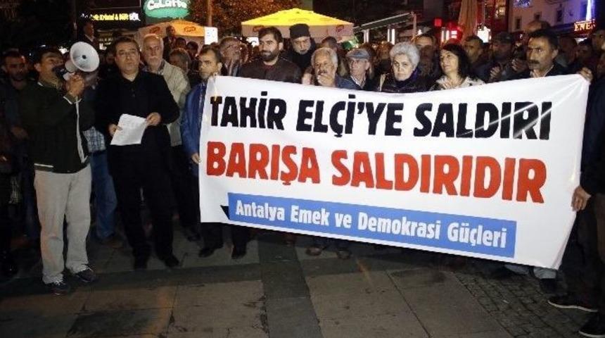 Antalya Emek Ve Demokrasi G&uuml;&ccedil;leri&rsquo;nden, Tahir El&ccedil;i Protestosu