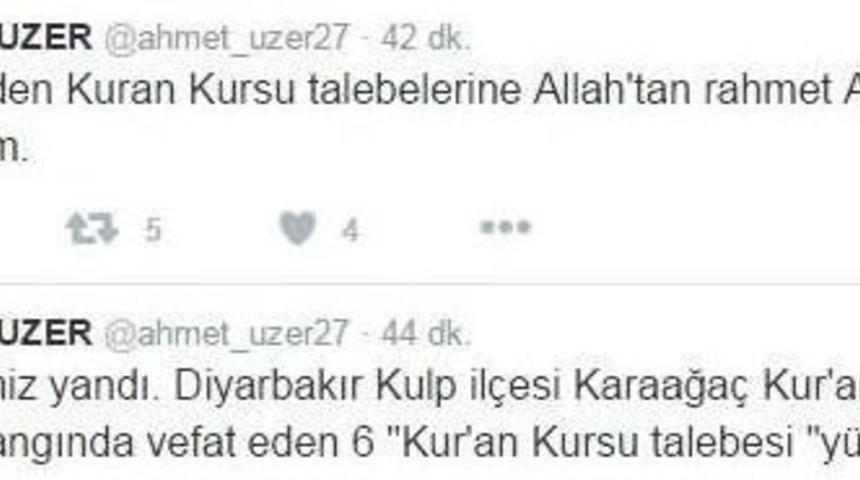 Diyarbakır&rsquo;da Kuran Kursundaki Faciaya Ak Partili Vekillerden Başsağlığı Mesajları Yağdı