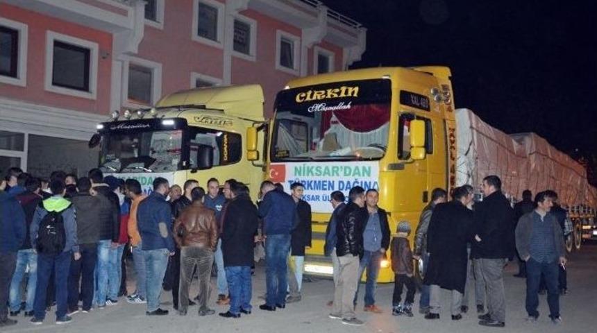 Niksar &Uuml;lk&uuml; Ocakları&rsquo;ndan T&uuml;rkmenlere 2 Tır Dolusu Yardım