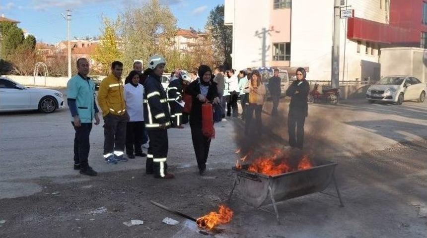 &Ouml;zel Hastanede Yangın Tatbikatı