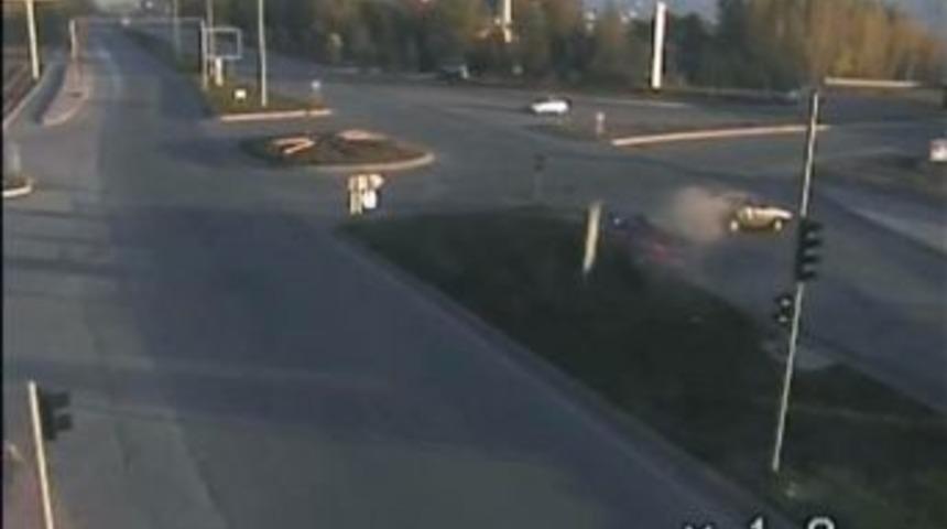 Erzincan&rsquo;da Trafik Kazaları Mobese Kamerasında