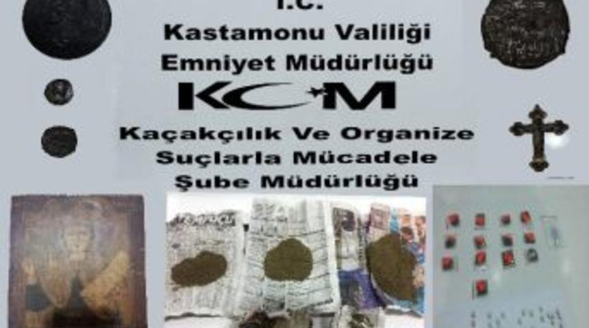 Kastamonu&rsquo;da Uyuşturucu Ve Tarihi Eser Ka&ccedil;ak&ccedil;ılığı Operasyonu