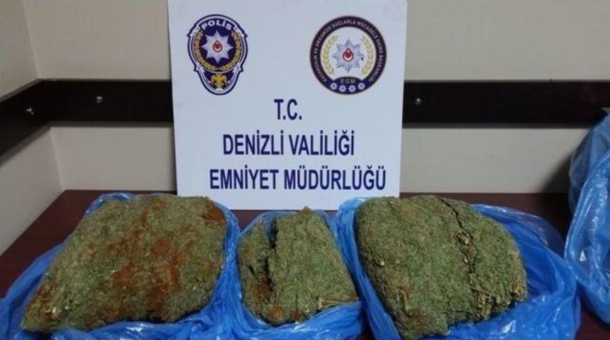 Denizli&rsquo;de 9 Kilogram Esrar Maddesi Ele Ge&ccedil;irildi