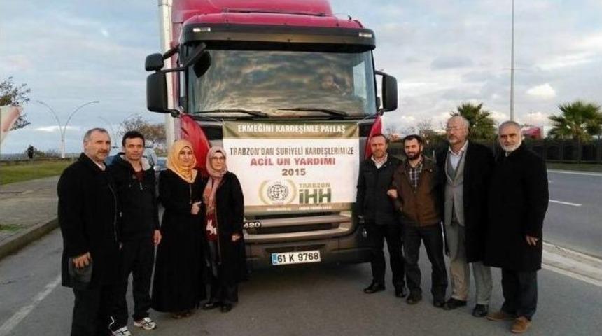 Suriye&rsquo;deki Savaş Mağdurlarına Trabzon&rsquo;dan 6 Tır Un G&ouml;nderiliyor