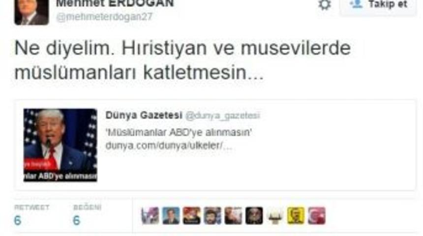 Milletvekil Erdoğan’dan Abd’li Başkan Aday Adayı Trump’a Cevap