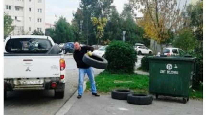 Atık Lastikler Geri D&ouml;n&uuml;ş&uuml;me Gidiyor