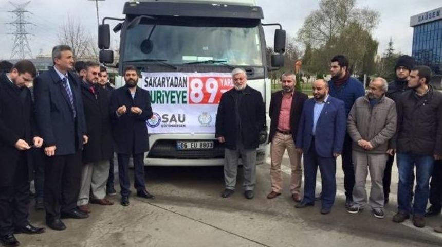 Sakarya&rsquo;dan Suriye&rsquo;ye 89. Tırı Eğitim-bir-sen Şubesi G&ouml;nderdi