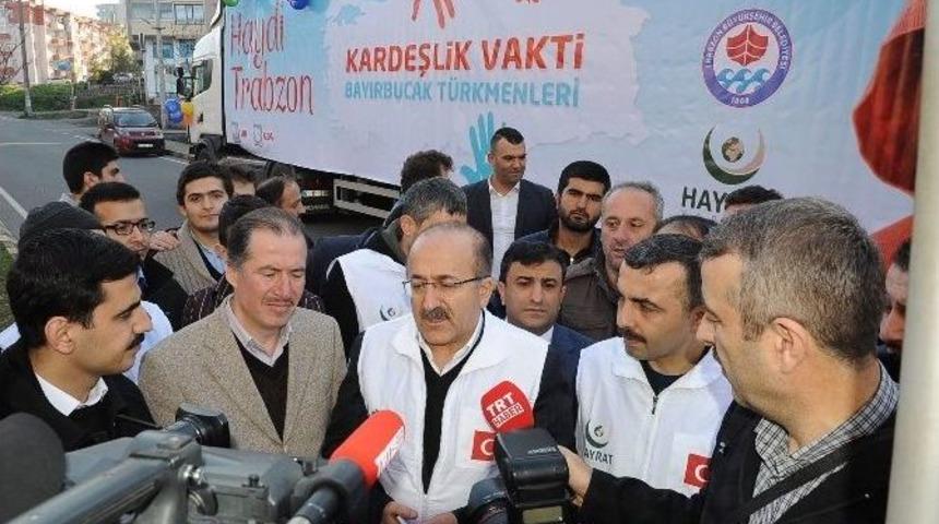 Bayırbucak T&uuml;rkmenleri İ&ccedil;in Toplanan Yardım Malzemeleri Dualarla Yola &Ccedil;ıktı