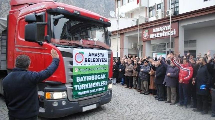Amasya&rsquo;dan Bayırbucak T&uuml;rkmenlerine 2 Tır Dolusu Yardım