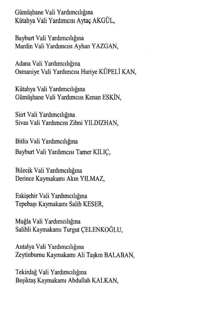 Resmi Gazete'de yayımlandı! İşte görev yerleri değişen mülki amirlerin listesi! Kim hangi göreve atandı? G5