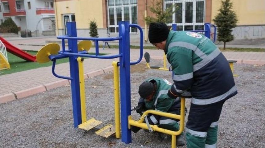 Kocasinan&rsquo;dan Spor Aletlerine Kış Bakımı