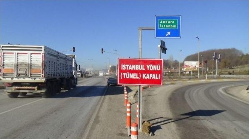 Bolu T&uuml;neli İstanbul İstikameti 8 Saat Ulaşıma Kapatıldı