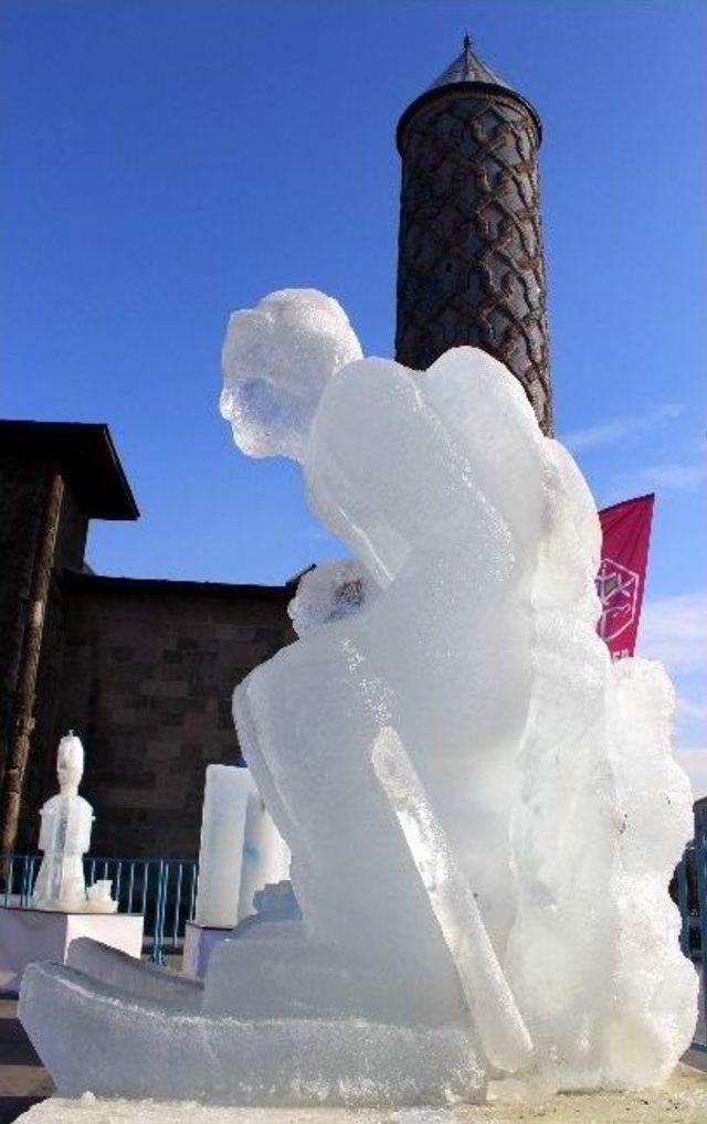 Sibirya Soğuklarının Hüküm Sürdüğü Erzurum’da Buzdan Heykeller