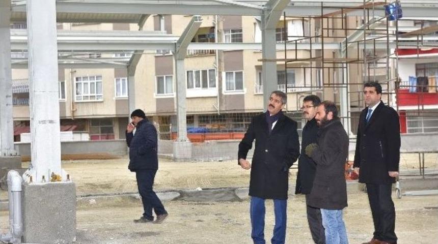 Başkan Bekler, Pazar Yeri İnşaatını İnceledi
