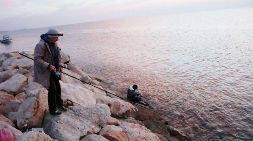 Didim&rsquo;de Balık Tutkunların Merkezi Taşburun Oldu