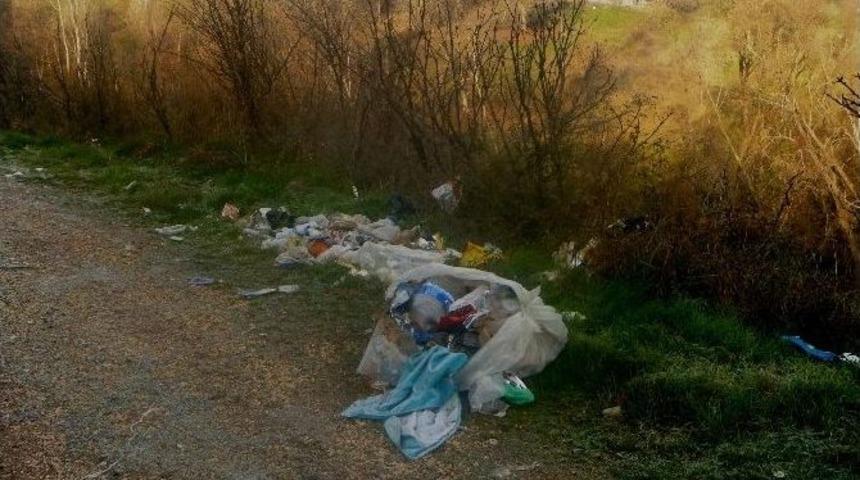 &Ccedil;&ouml;plerini K&ouml;y Yollarının Kenarlarına D&ouml;k&uuml;yorlar