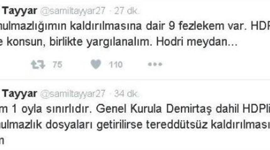 Ak Partili Vekilden Demirtaş&rsquo;a Hodri Meydan