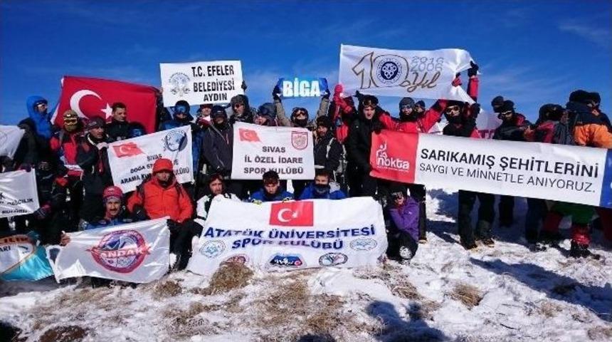 &Uuml;nal Sarıkamış Şehitlerini Anma Tırmanışına Katıldı
