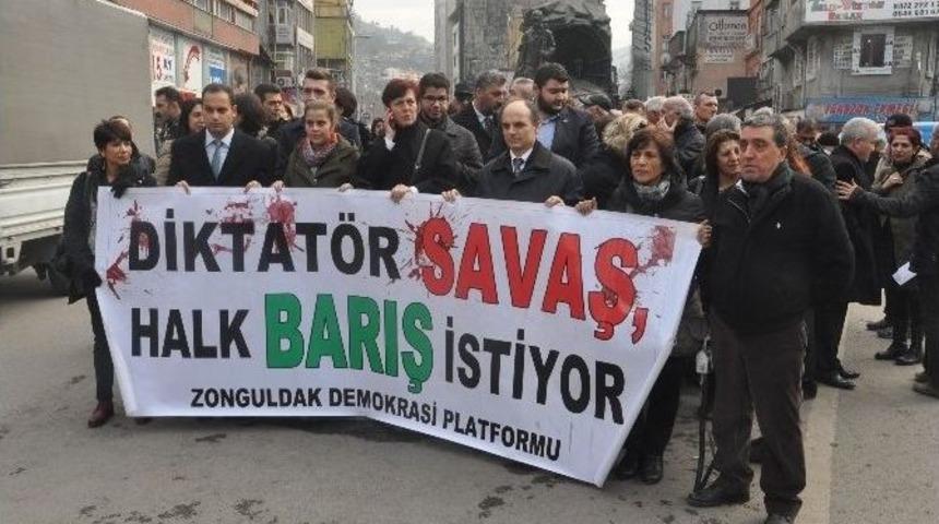 Zonguldak Demokrasi Platformu&rsquo;ndan &ldquo;savaşa Hayır&rdquo; Eylemi