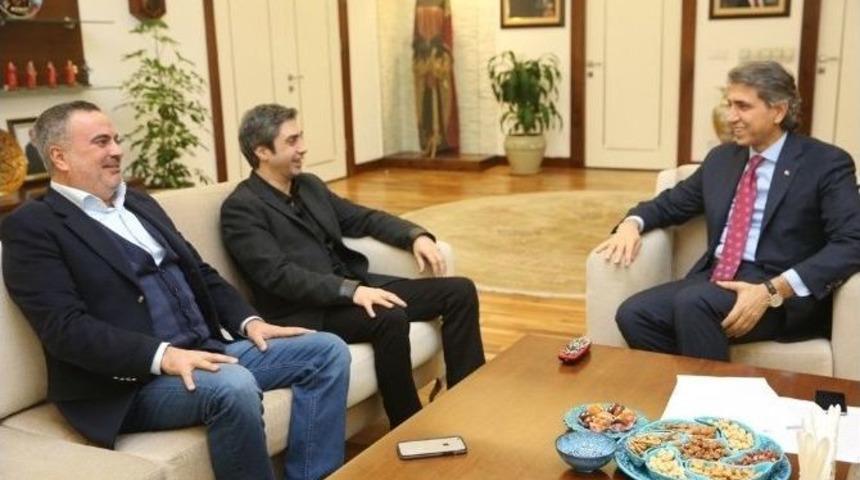 Kurtlar Vadisi Dizisinin Başrol Oyuncusu Şaşmaz&rsquo;dan, Başkan Mustafa Demir&rsquo;e Ziyaret