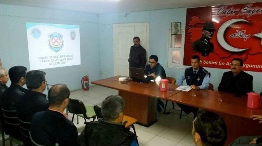 Trafik Zabıta Ekipleri Şof&ouml;rleri Bilgilendiriyor