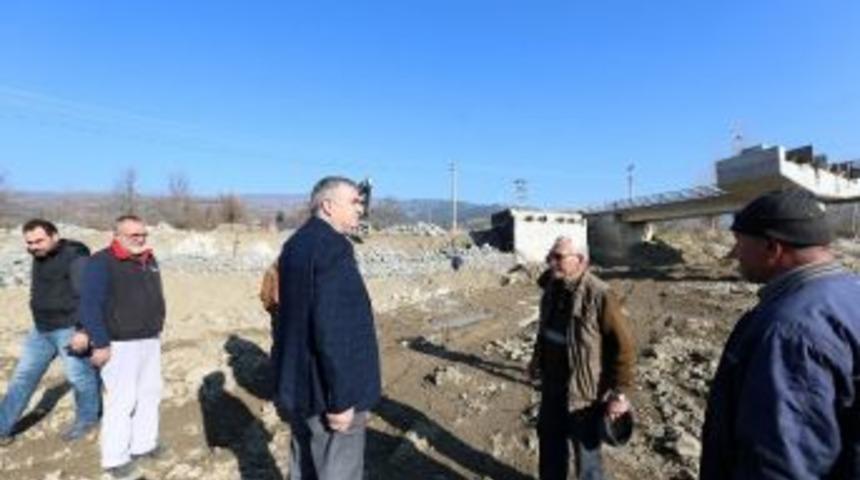 Başkan To&ccedil;oğlu Doğantepe K&ouml;pr&uuml;s&uuml;n&uuml; İnceledi